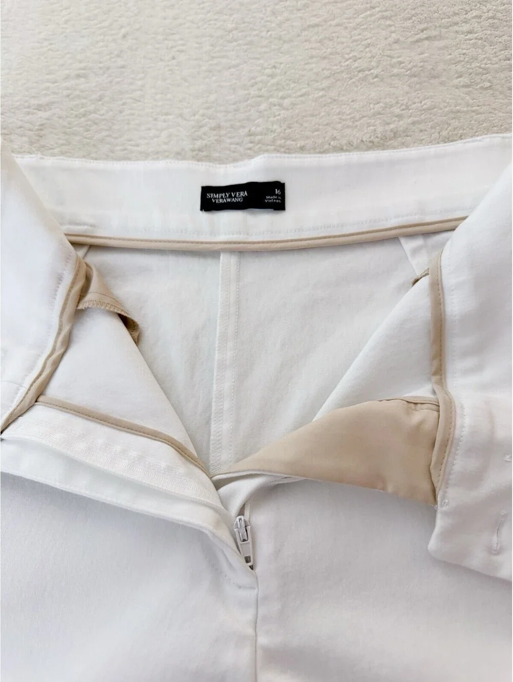 Simply Vera Vera Wang White Wide Leg Cropped Culottes Womens Size 16